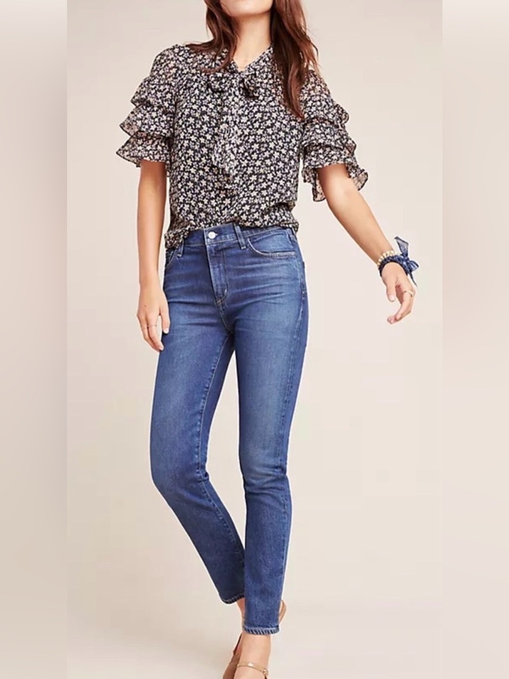Citizens Of Humanity Harlow Ankle mid rise slim in Medium Blue Denim